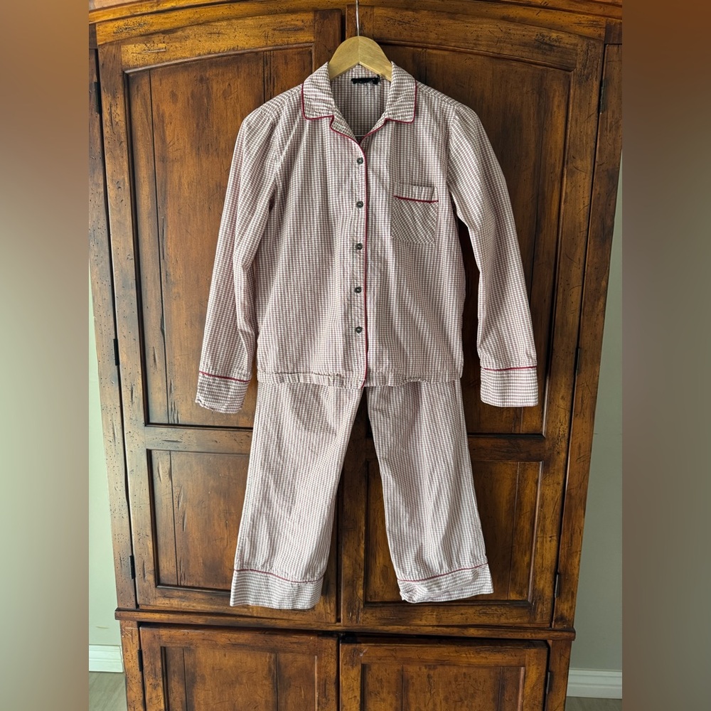 Monoprix Paris S’Engager Pour Durer Red Check Pajama Set Women’s Small French